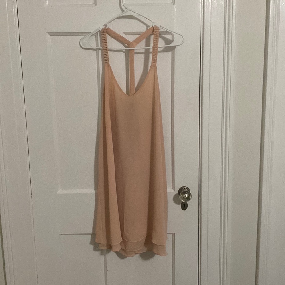 Forever 21 blush cocktail dress with beaded straps